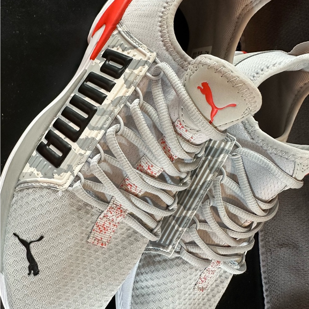 Puma Athletic soft ride Shoes in Gray and orange use good condition